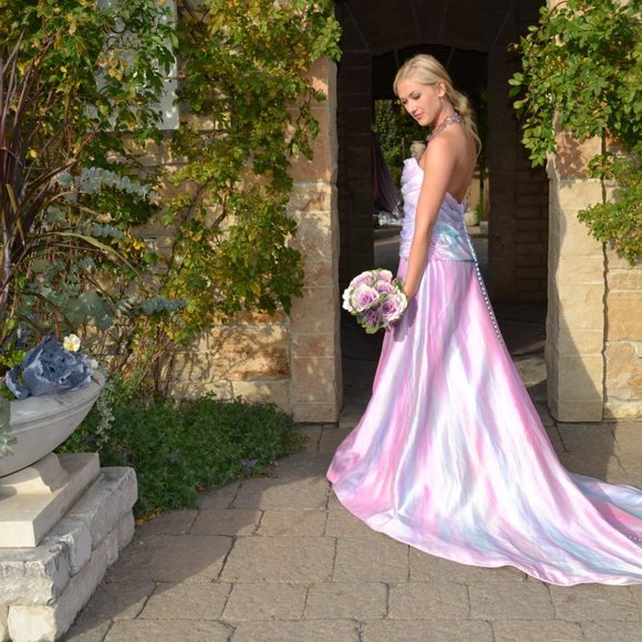 NEW Bohemian Beach Wedding Dress 6 8 10 dyed pink rose white purple blue medium - Picture 10 of 13